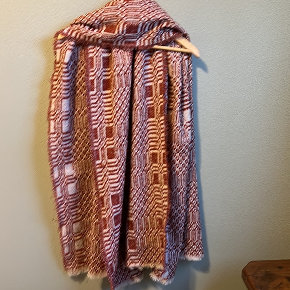 Madewell oversized super soft wrap/ scarf, geometric burnt orange pattern
